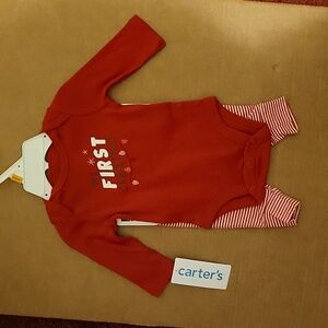NWT: Carters 2 Piece My First Christmas Onesie and Pants Set